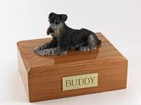 Black Silver Schnauzer Dog Figurine Urn PetsToRemember.com