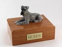 Silver Schnauzer Dog Figurine Urn PetsToRemember.com