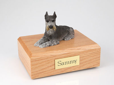 Schnauzer Dog Urn (Black/Silver)