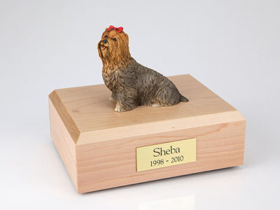 Brown Yorkshire Terrier Dog Figurine Urn PetsToRemember.com