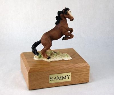 Brown Mustang Figurine Urn