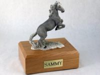 Gray Mustang Horse Figurine Urn