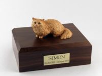 Brown Angora Cat Figurine Urn