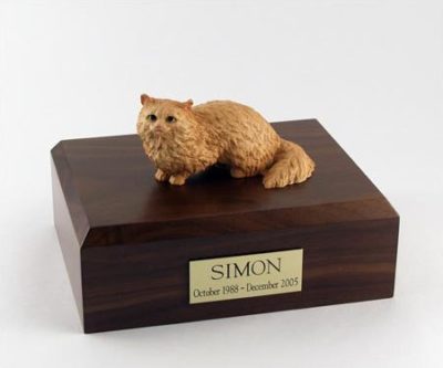 Brown Angora Cat Figurine Urn