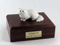 White Angora Figurine Urn