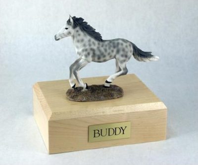 Dapple Gray Horse Urn (Running) from petstoremember.com