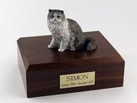 Gray Persian Cat Figurine Urn