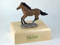 Bay Running Horse Figurine Urn