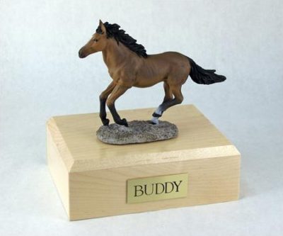 Bay Running Horse Figurine Urn