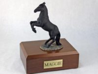 Rearing Black Horse Figurine Urn from PetsToRemember.com