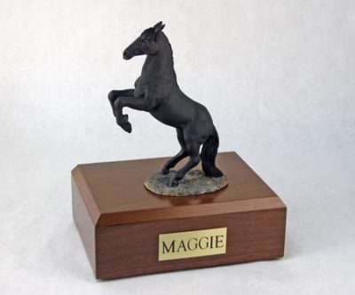 Rearing Black Horse Figurine Urn from PetsToRemember.com