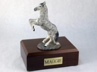 Dapple Gray Standing Horse Figurine Urn