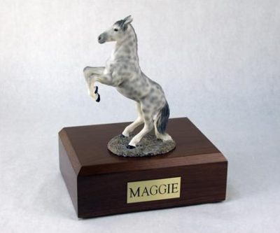 Dapple Gray Standing Horse Figurine Urn