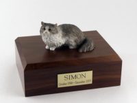 Gray Angora Cat Figurine Urn