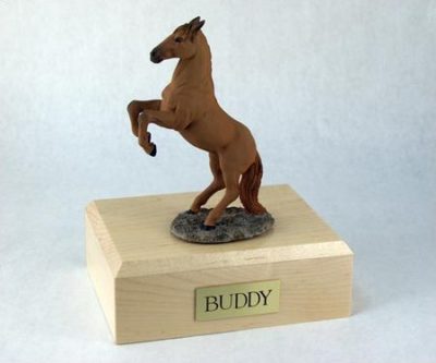 Chestnut Horse Rearing Figurine Urn PetsToRemember.com