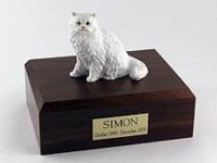 Persian White Cat Urn PetsToRemember.com