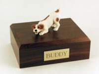 Brown Jack Russell Terrier Dog Figurine Urn