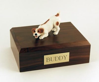 Brown Jack Russell Terrier Dog Figurine Urn