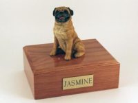 Sitting Pug Dog Figurine Urn