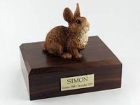 Brown White Rabbit Urn PetsToRemember.com