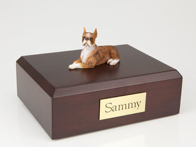 Lying Boxer Dog Figurine Urn