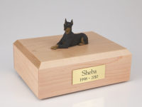 Doberman Ears Up Dog Figurine Urn