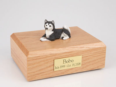 Black Husky Dog Figurine Urn