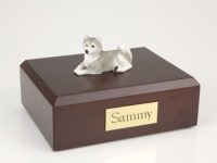 Gray Husky Dog Figurine Urn