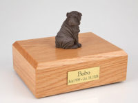 Chocolate Shar Pei Dog Figurine Urn PetsToRemember.com