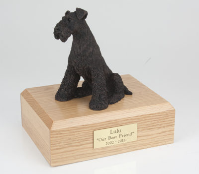 Bronze Airedale Dog Figurine Urn PetsToRemember.com