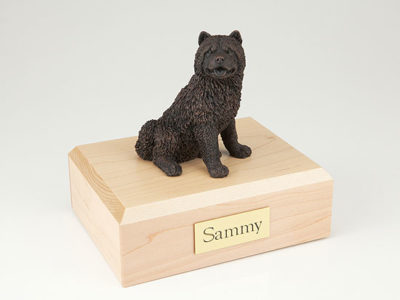 Chow Chow Bronze Dog Figurine Urn