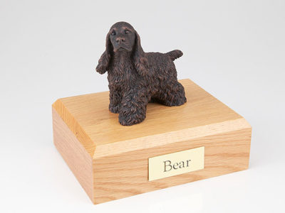 Bronze Cocker Spaniel Dog Figurine Urn