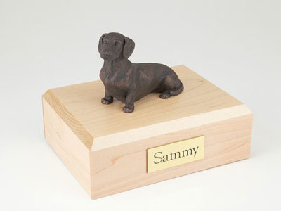 Bronze Dachshund Dog Figurine Urn