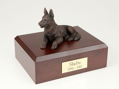 Bronze German Shepherd Dog Figurine Urn PetsToRemember.com