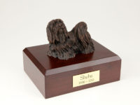 Bronze Lhasa Apso Dog Figurine Urn PetsToRemember.com