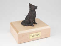 Bronze Papillon Dog Figurine Urn