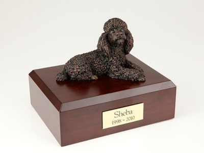 Bronze Poodle Dog Figurine Urn