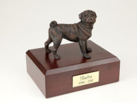 Bronze Pug Dog Figurine Urn PetsToRemember.com