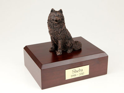 Bronze Samoyed Dog Figurine Urn PetsToRemember.com