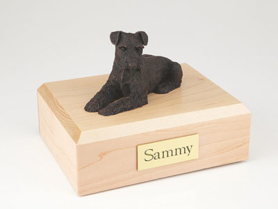 Schnauzer Dog Urn (Bronze) (Ears Down)