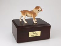 Bulldog Dog Urn with Figurine