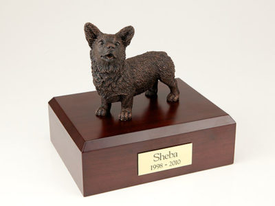 Bronze Welsh Corgi Dog Figurine Urn PetsToRemember.com