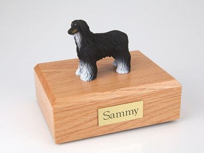 Black White Afghan Dog Urn