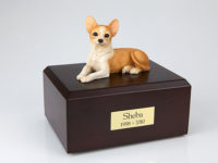 Lying Chihuahua Dog Figurine Urn