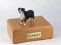 Tri-Color Australian Shepherd Dog Urn