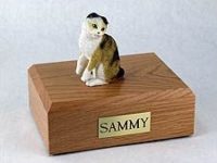 Scottish Fold Cat Figurine Urn