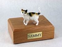 Tri Color Cat Figurine Urn