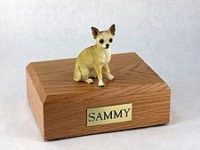 White Tan Chihuahua Dog Urn