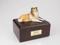 Lying Collie Dog Figurine Urn