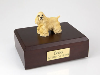 Blond Cocker Spaniel Dog Figurine Urn